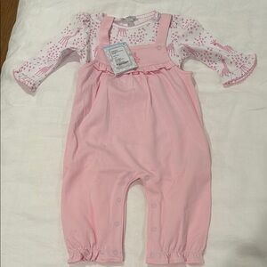 Pink Baby Giraffe overall set